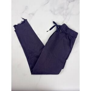 Tina Stephens Black Tencel Pants Made in Italy Raw Hem Travel Chic One Size Boho